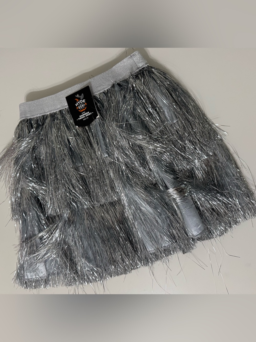 Silver Tinsel Tiered Party Skirt